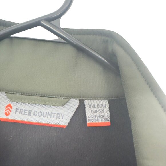 Free Country Men's Softshell Jacket XXL Olive Green Zip Pockets & Fleece Lining - Picture 12 of 12